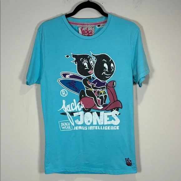 Y2K Graphic Cartoon Surf Tee Jack & Jones Beach Skate Graphic L - Picture 2 of 10